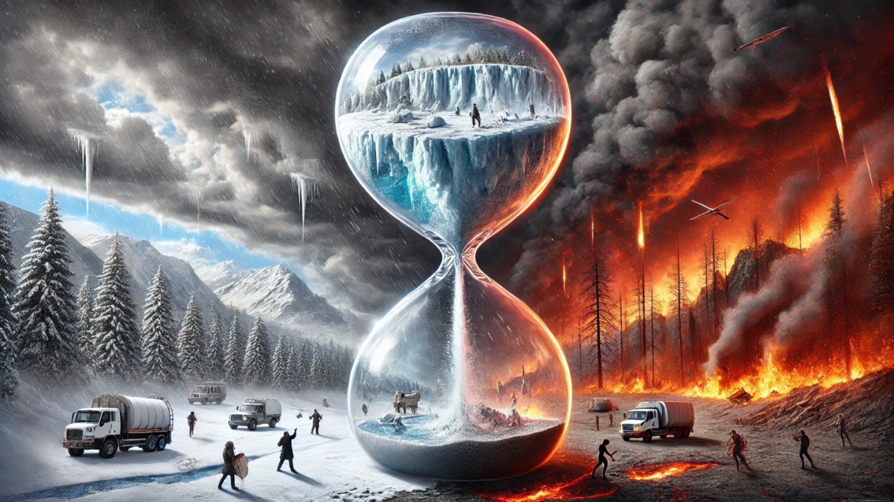 Arde California y también soportan la peor tormenta invernal en una década